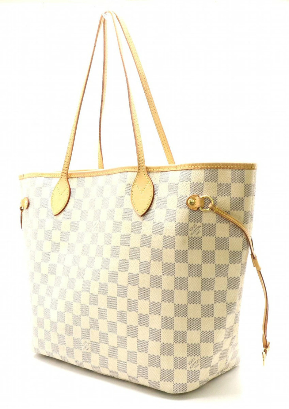 Louis Vuitton Tote Azur Bag White Damier Shoulder Neverfull White